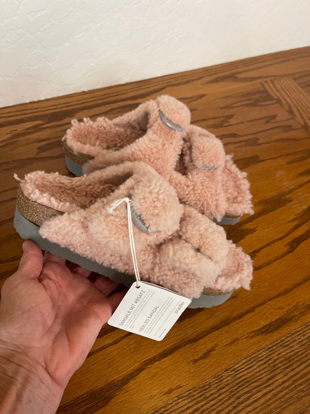 Papillo bi Birkenstocks Sherpa sandal pink size European 38